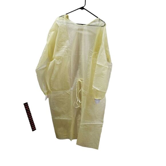 Yellow Isolation Gown costume Level 1 polypropelene x10 - Picture 7 of 9